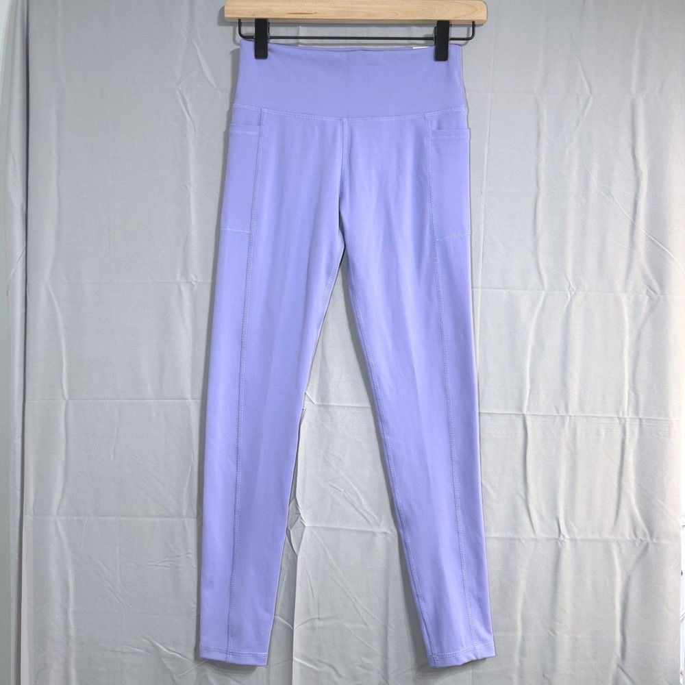 DSG Girls 14 L Momentum High Rise Leggings Frozen Purple Pockets Athletic NWT